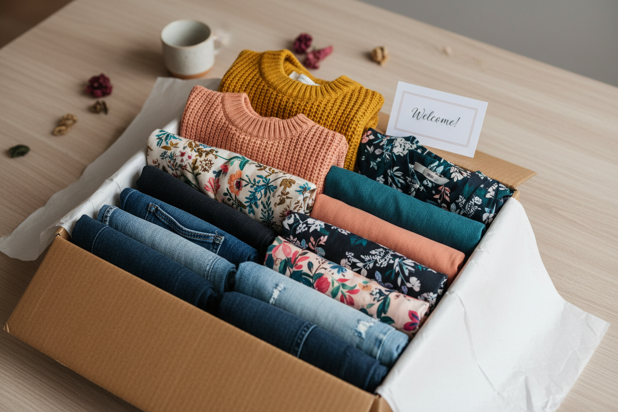 women clothes in a box