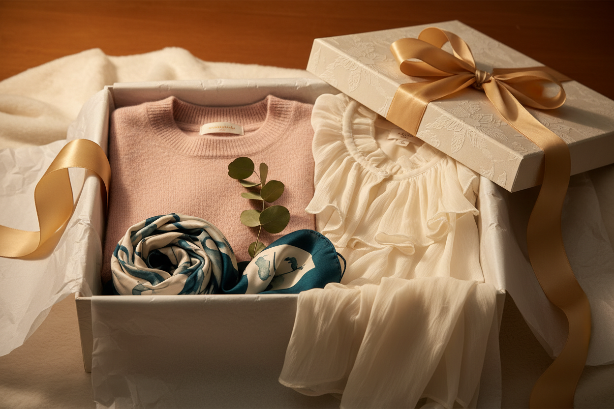 women clothes in a gift box